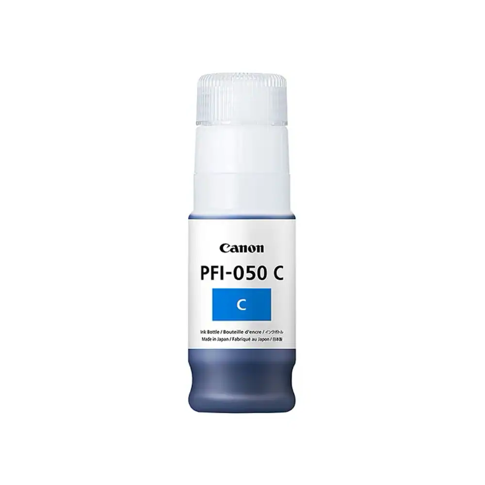 BOTELLA DE TINTA COLOR CYAN DE 70ML PFI-050 P/TC-21/ TC-21M y TC-20M